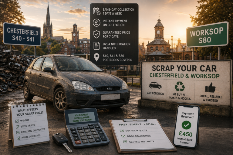 Scrapping a Car in Chesterfield and Worksop – Local Guide 2026