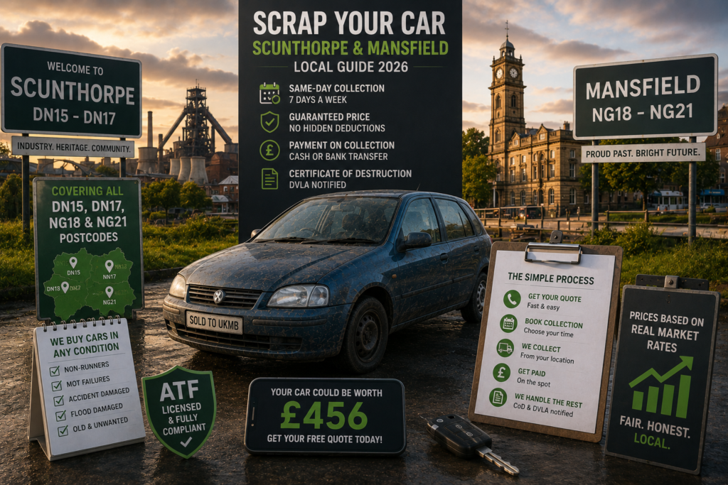 scrapping a car in scunthorpe and mansfield 2026